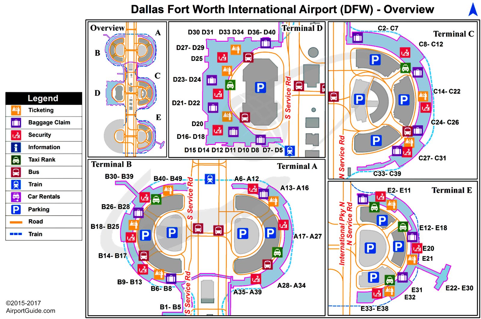 Public transportation DFW Airport map