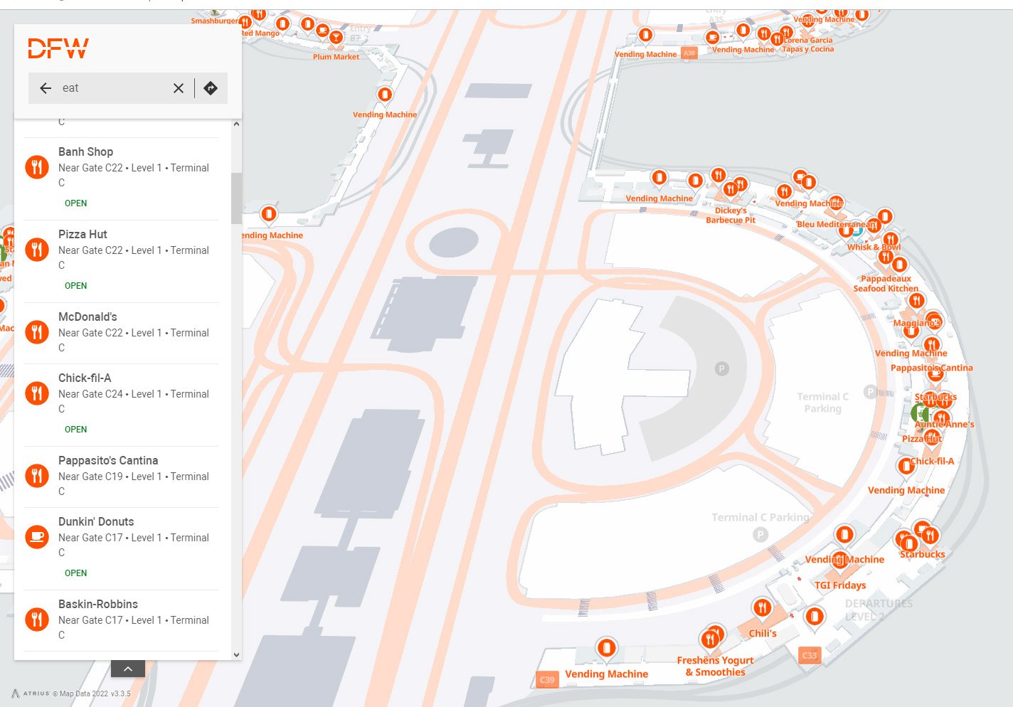 airport Terminal C map Dallas