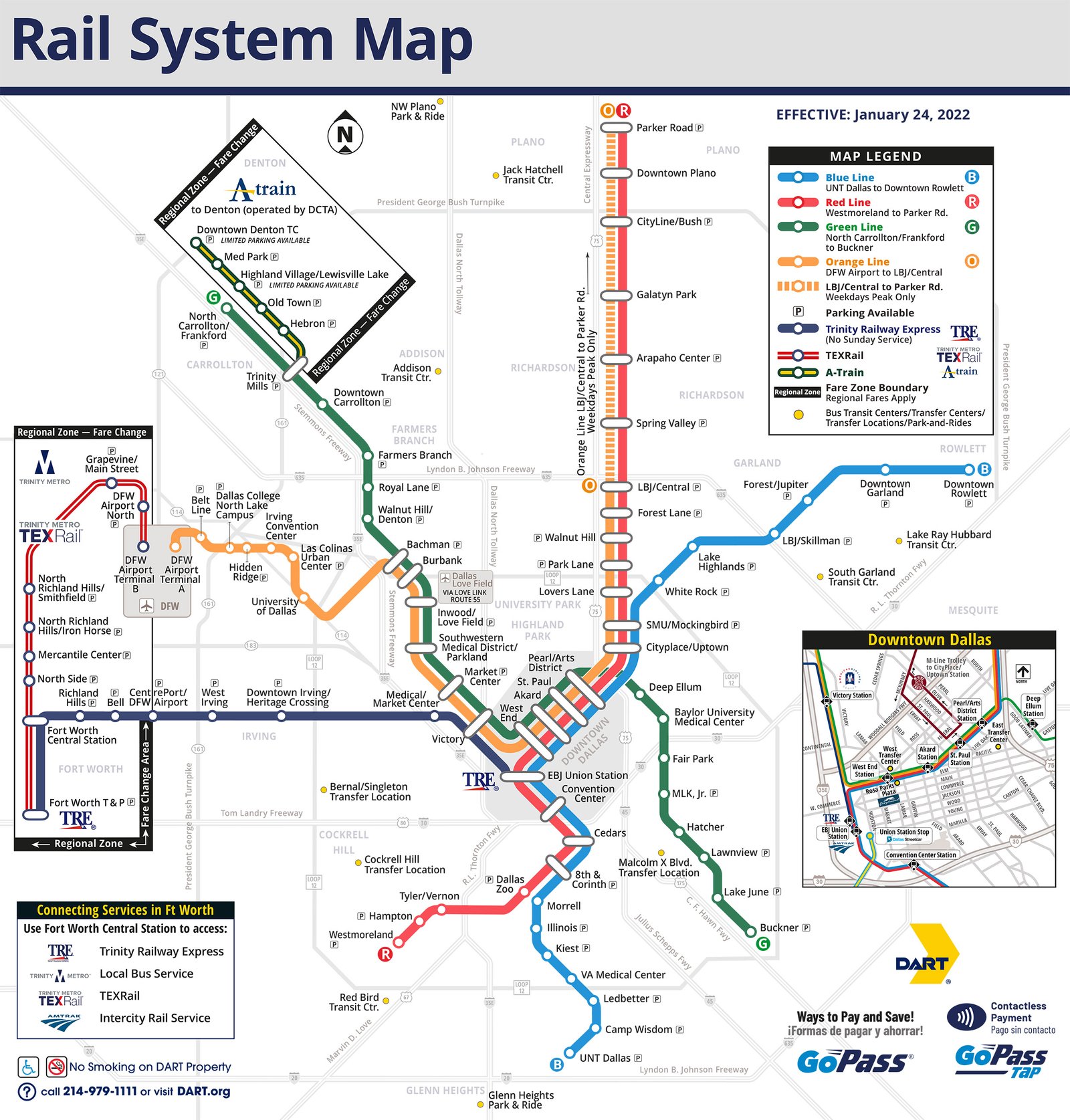 DFW Light rail map