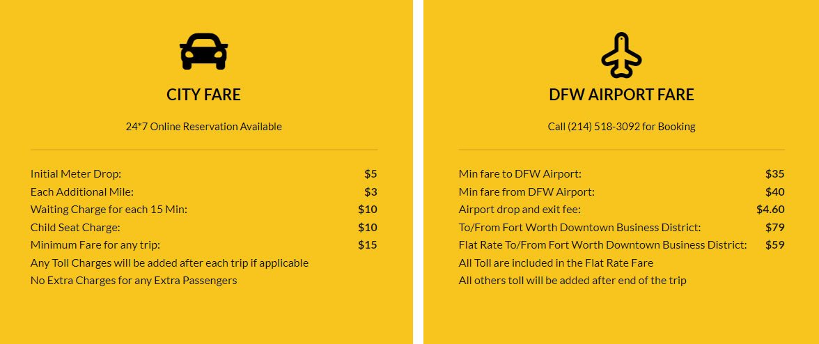 Taxi Services DFW Airport Dallas Fort Worth Airport DFW