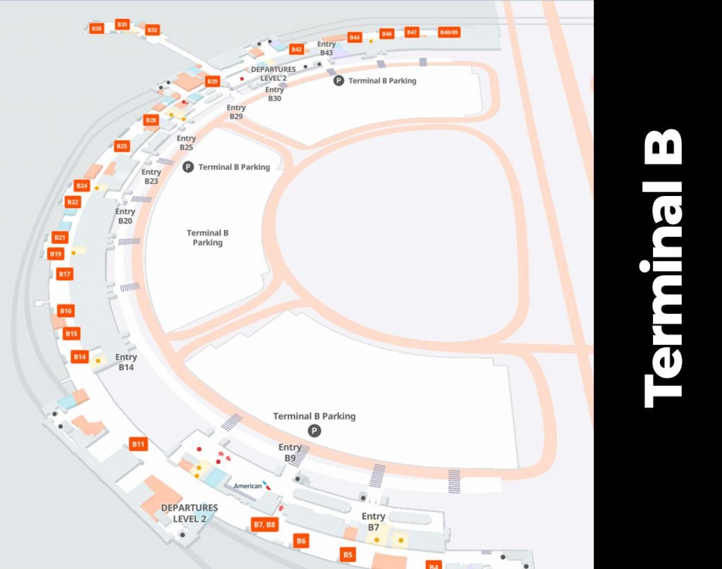 Terminal B Airport DFW Map - Dallas Fort Worth Texas