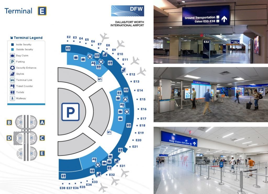 Terminal E Map DFW Airport Gate Dallas Fort Worth Airport   Terminal E Dfw Airport Map 1024x740 