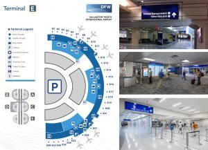 Terminal E map DFW Airport. Gate Dallas Fort Worth Airport